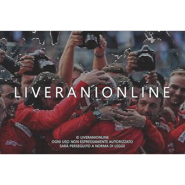 Race winner Charles Leclerc (MON) Ferrari celebrates in parc ferme. 01.09.2019. Formula 1 World Championship, Rd 13, Belgian Grand Prix, Spa Francorchamps, Belgium, Race Day. AG ALDO LIVERANI SAS-ONLY ITALY
