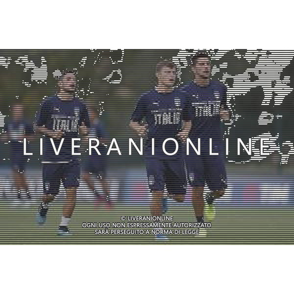 BOLOGNA 02/09/2019 Raduno e Allenamento della Nazionale Italiana di Calcio prima delle partite di qualificazione per gli europei 2020 contro Armenia e Finlandia - nella foto: nicolo\' barella stefano sensi lorenzo pellegrini ©Claudio Zamagni/Agenzia Aldo Liverani s.a.s. nicolo\' barella stefano sensi lorenzo pellegrini during the training before matches of European Qualifiers Euro 2020 between Italy Armenya - Italy and Finland - Italy photo credit by Claudio Zamagni/Agenzia Aldo Liverani s.a.s. / AGENZIA ALDO LIVERANI SAS