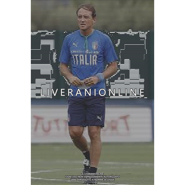 BOLOGNA 02/09/2019 Raduno e Allenamento della Nazionale di Calcio prima delle partite di qualificazione per gli europei 2020 contro Armenia e Finlandia - nella foto: Mister Roberto Mancini ©Claudio Zamagni/Agenzia Aldo Liverani s.a.s. Mister Roberto Mancini during the training before matches of European Qualifiers Euro 2020 between Italy Armenya - Italy and Finland - Italy photo credit by Claudio Zamagni/Agenzia Aldo Liverani s.a.s.