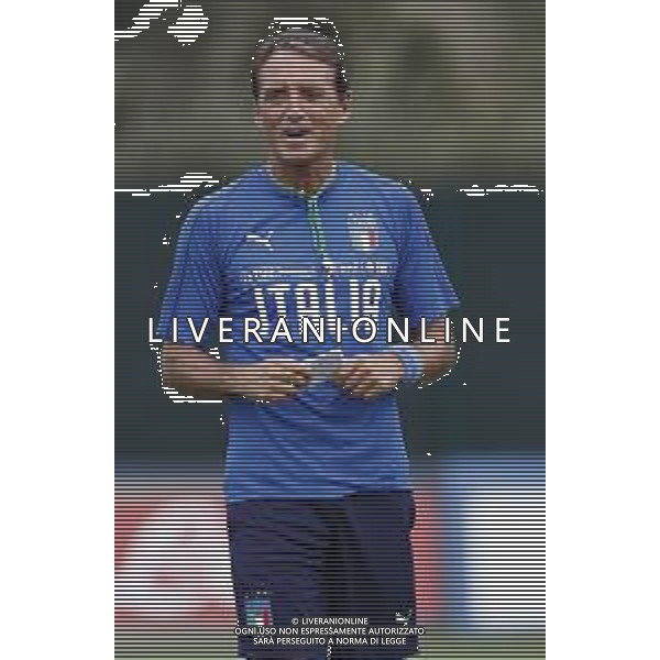 BOLOGNA 02/09/2019 Raduno e Allenamento della Nazionale di Calcio prima delle partite di qualificazione per gli europei 2020 contro Armenia e Finlandia - nella foto: Mister Roberto Mancini ©Claudio Zamagni/Agenzia Aldo Liverani s.a.s. Mister Roberto Mancini during the training before matches of European Qualifiers Euro 2020 between Italy Armenya - Italy and Finland - Italy photo credit by Claudio Zamagni/Agenzia Aldo Liverani s.a.s.
