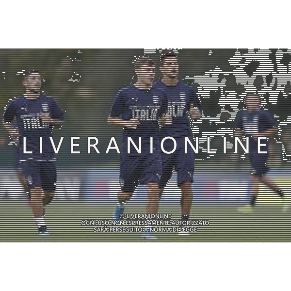 BOLOGNA 02/09/2019 Raduno e Allenamento della Nazionale di Calcio prima delle partite di qualificazione per gli europei 2020 contro Armenia e Finlandia - nella foto: Nicolò Barella (inter) Pellegrini Lorenzo (a.s.roma) Stefano Sensi (inter) ©Claudio Zamagni/Agenzia Aldo Liverani s.a.s. Nicolò Barella (inter) Pellegrini Lorenzo (a.s.roma) Stefano Sensi (inter) during the training before matches of European Qualifiers Euro 2020 between Italy Armenya - Italy and Finland - Italy photo credit by Claudio Zamagni/Agenzia Aldo Liverani s.a.s.