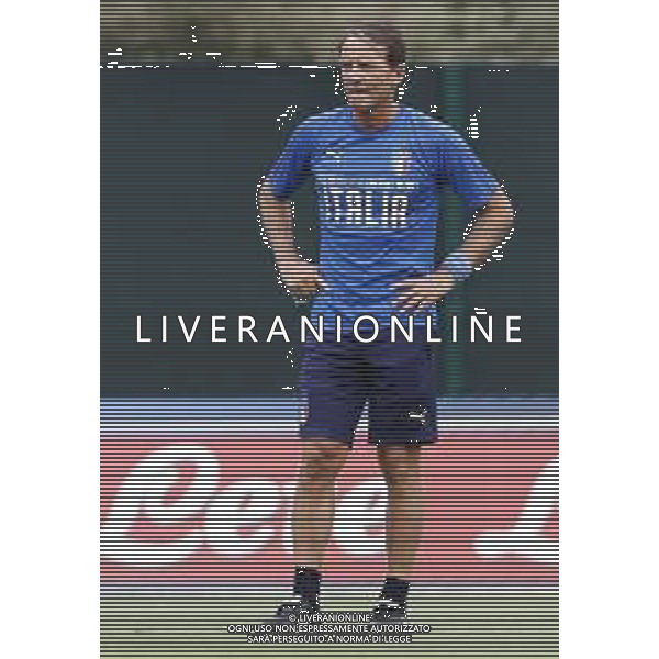 BOLOGNA 02/09/2019 Raduno e Allenamento della Nazionale di Calcio prima delle partite di qualificazione per gli europei 2020 contro Armenia e Finlandia - nella foto: Mister Roberto Mancini ©Claudio Zamagni/Agenzia Aldo Liverani s.a.s. Mister Roberto Mancini during the training before matches of European Qualifiers Euro 2020 between Italy Armenya - Italy and Finland - Italy photo credit by Claudio Zamagni/Agenzia Aldo Liverani s.a.s.