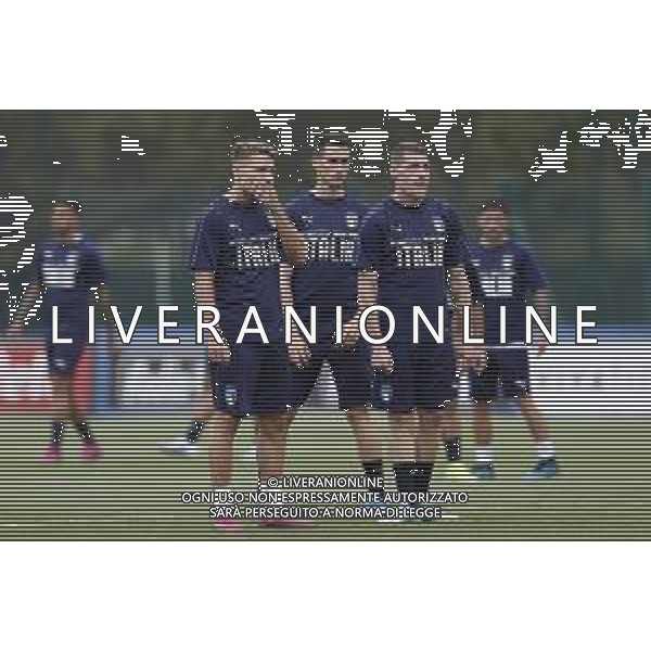 BOLOGNA 02/09/2019 Raduno e Allenamento della Nazionale di Calcio prima delle partite di qualificazione per gli europei 2020 contro Armenia e Finlandia - nella foto: ciro immobile (lazio) kevin lasagna(udinese) andrea belotti(torino) ©Claudio Zamagni/Agenzia Aldo Liverani s.a.s. ciro immobile(lazio) kevin lasagna(udinese) andrea belotti(torino) during the training before matches of European Qualifiers Euro 2020 between Italy Armenya - Italy and Finland - Italy photo credit by Claudio Zamagni/Agenzia Aldo Liverani s.a.s.