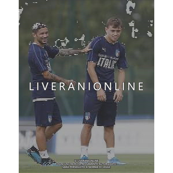 BOLOGNA 02/09/2019 Raduno e Allenamento della Nazionale di Calcio prima delle partite di qualificazione per gli europei 2020 contro Armenia e Finlandia - nella foto: stefano sensi (inter) e nocciolo\' barella (inter) ©Claudio Zamagni/Agenzia Aldo Liverani s.a.s. stefano sensi (inter) and nocciolo\' barella (inter) during the training before matches of European Qualifiers Euro 2020 between Italy Armenya - Italy and Finland - Italy photo credit by Claudio Zamagni/Agenzia Aldo Liverani s.a.s.