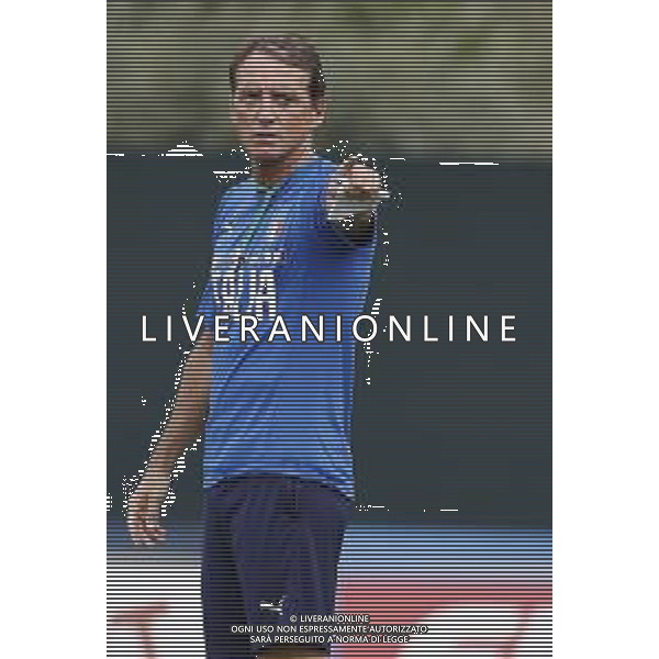 BOLOGNA 02/09/2019 Raduno e Allenamento della Nazionale di Calcio prima delle partite di qualificazione per gli europei 2020 contro Armenia e Finlandia - nella foto: Mister Roberto Mancini ©Claudio Zamagni/Agenzia Aldo Liverani s.a.s. Mister Roberto Mancini during the training before matches of European Qualifiers Euro 2020 between Italy Armenya - Italy and Finland - Italy photo credit by Claudio Zamagni/Agenzia Aldo Liverani s.a.s.
