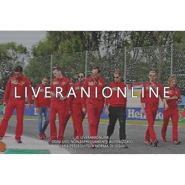 Sebastian Vettel (GER) Ferrari walks the circuit with the team. 05.09.2019. Formula 1 World Championship, Rd 14, Italian Grand Prix, Monza, Italy, Preparation Day. AG ALDO LIVERANI SAS-ONLY ITALY