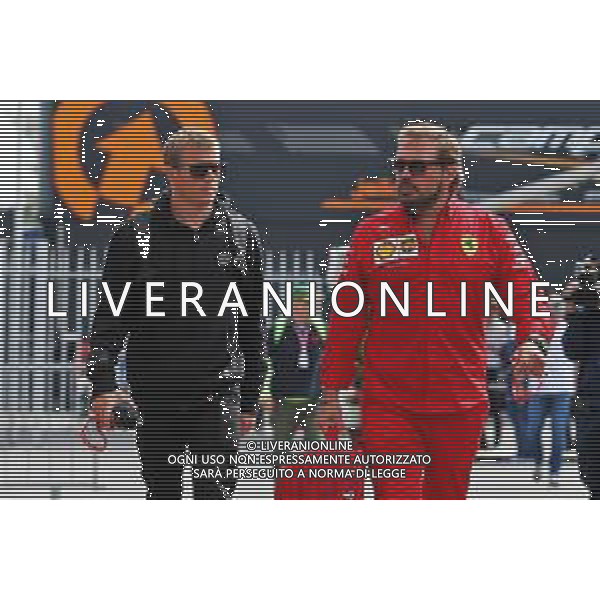 (L to R): Kimi Raikkonen (FIN) Alfa Romeo Racing with Gino Rosato (CDN) Ferrari. 05.09.2019. Formula 1 World Championship, Rd 14, Italian Grand Prix, Monza, Italy, Preparation Day. AG ALDO LIVERANI SAS-ONLY ITALY