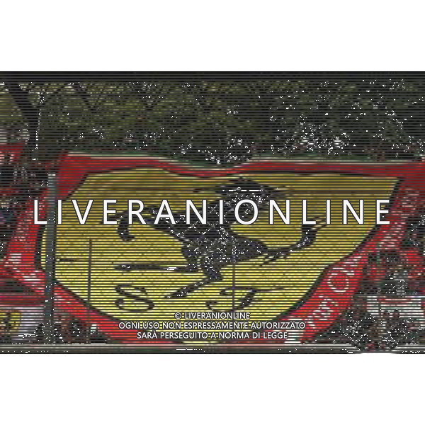Circuit atmosphere - large Ferrari flag with fans in the grandstand. 06.09.2019. Formula 1 World Championship, Rd 14, Italian Grand Prix, Monza, Italy, Practice Day. AG ALDO LIVERANI SAS-ONLY ITALY