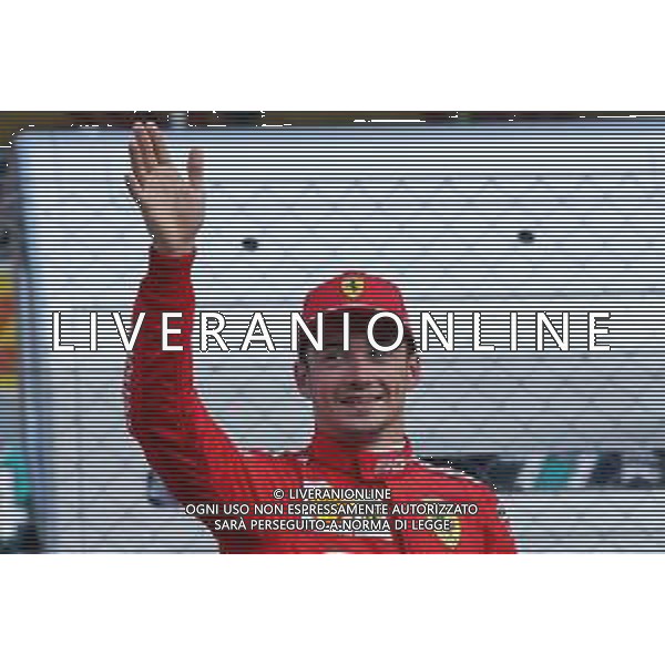 Charles Leclerc (MON) Ferrari celebrates his pole position in qualifying parc ferme. 07.09.2019. Formula 1 World Championship, Rd 14, Italian Grand Prix, Monza, Italy, Qualifying Day. AG ALDO LIVERANI SAS-ONLY ITALY
