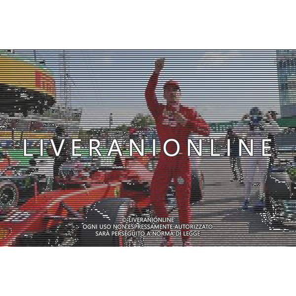 Charles Leclerc (MON) Ferrari SF90 celebrates his pole position in qualifying parc ferme. 07.09.2019. Formula 1 World Championship, Rd 14, Italian Grand Prix, Monza, Italy, Qualifying Day. AG ALDO LIVERANI SAS-ONLY ITALY