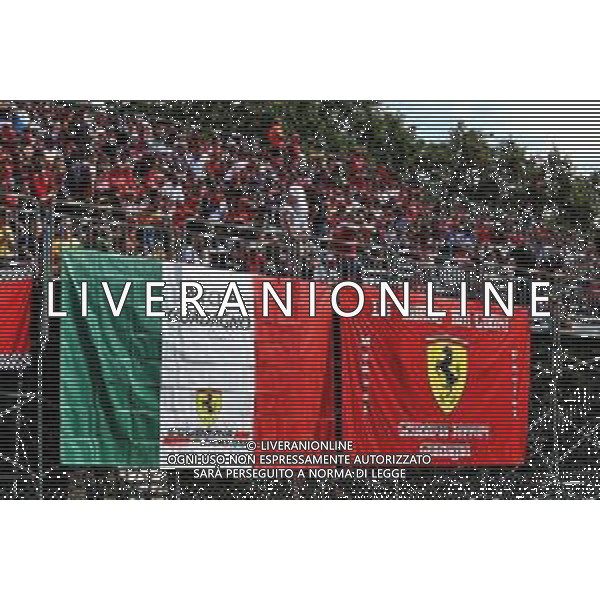 Circuit atmosphere - Ferrari flags and fans in the grandstand. 07.09.2019. Formula 1 World Championship, Rd 14, Italian Grand Prix, Monza, Italy, Qualifying Day. AG ALDO LIVERANI SAS-ONLY ITALY