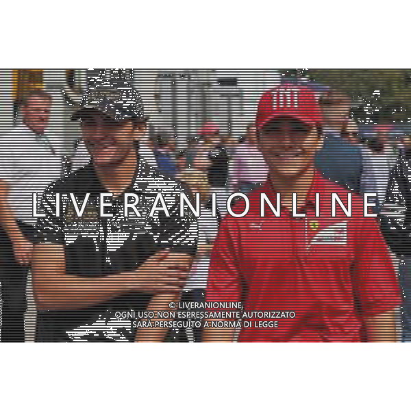 (L to R): Pietro Fittipaldi (BRA) Haas F1 Team with Enzo Fittiapldi (BRA) Ferrari Academy Driver. 07.09.2019. Formula 1 World Championship, Rd 14, Italian Grand Prix, Monza, Italy, Qualifying Day. AG ALDO LIVERANI SAS-ONLY ITALY