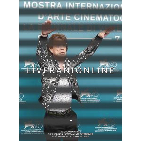 Mick Jagger poses during a photocall for the film "The Burnt Orange Heresy" presented out of competition on September 7, 2019 during the 76th Venice Film Festival at Venice Lido. - 76ma Mostra Internazionale d’Arte Cinematografica Venezia 07.09.2019 ©Alessio marini / AGENZIA ALDO LIVERANI SAS