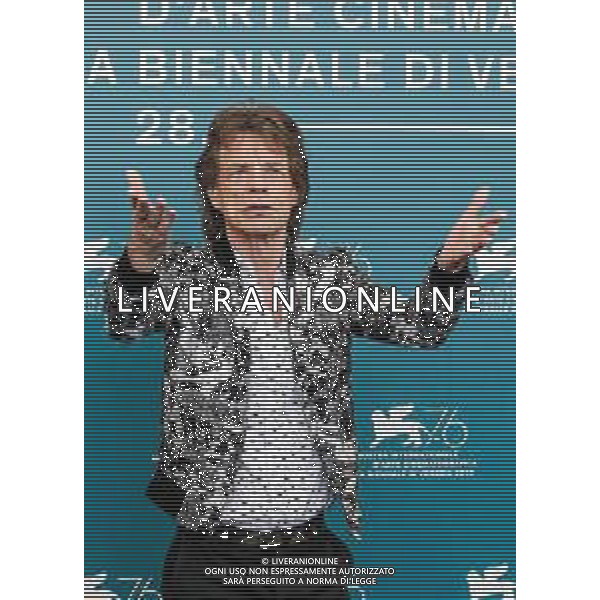Mick Jagger poses during a photocall for the film "The Burnt Orange Heresy" presented out of competition on September 7, 2019 during the 76th Venice Film Festival at Venice Lido. - 76ma Mostra Internazionale d’Arte Cinematografica Venezia 07.09.2019 ©Alessio marini / AGENZIA ALDO LIVERANI SAS