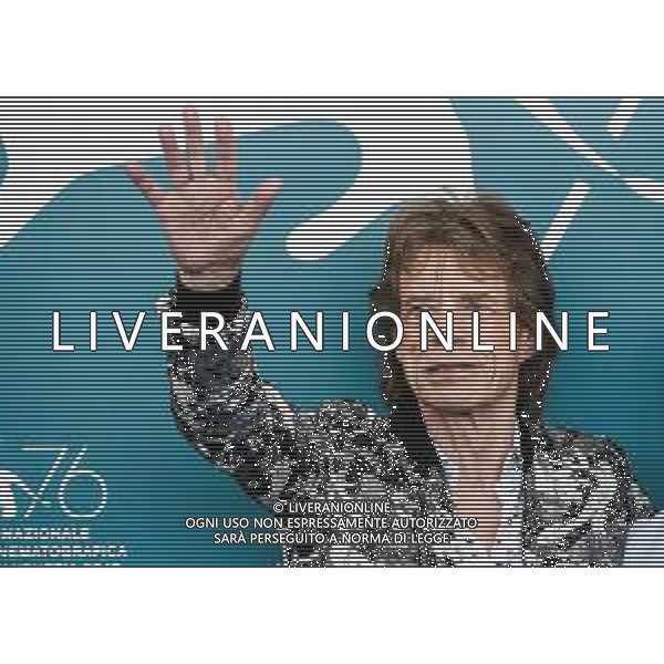 Mick Jagger poses during a photocall for the film "The Burnt Orange Heresy" presented out of competition on September 7, 2019 during the 76th Venice Film Festival at Venice Lido. - 76ma Mostra Internazionale d’Arte Cinematografica Venezia 07.09.2019 ©Alessio marini / AGENZIA ALDO LIVERANI SAS