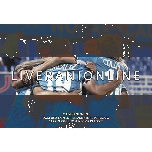 Novara Stadio Silvio Piola Campionato Lega Pro Girone A 07.09.2019 Novara - Lecco nella foto esultanza novara dopo il goal - abbraccio foto Antonio Saia - Ag. Aldo Liverani sas/ AGENZIA ALDO LIVERANI SAS NOVARA - LECCO Campionato Calcio Serie C Lega Pro Girone A 07.09.2019