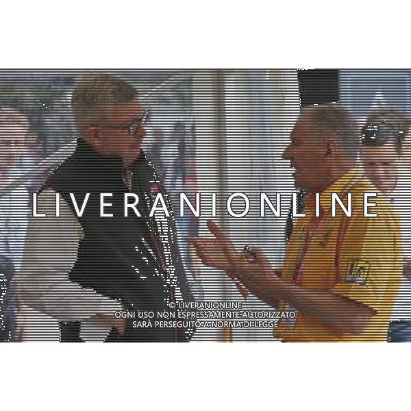 (L to R): Ross Brawn (GBR) Managing Director, Motor Sports with Jody Scheckter (RSA). 08.09.2019. Formula 1 World Championship, Rd 14, Italian Grand Prix, Monza, Italy, Race Day. AG ALDO LIVERANI SAS-ONLY ITALY