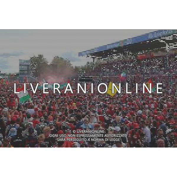Podium atmosphere - tifosi Bandiere ferrari 08.09.2019. Formula 1 World Championship, Rd 14, Italian Grand Prix, Monza, Italy, Race Day. / AGENZIA ALDO LIVERANI SAS - ITALY ONLY EDITORIAL USE ONLY - Gp F1 Italia Gara Monza 08.09.2019