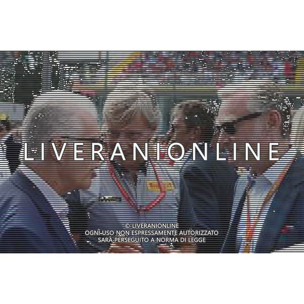 Piero Ferrari (ITA) Ferrari Vice-President. with Sean Bratches (USA) Formula 1 Managing Director 08.09.2019. Formula 1 World Championship, Rd 14, Italian Grand Prix, Monza, Italy, Race Day. AG ALDO LIVERANI SAS-ONLY ITALY