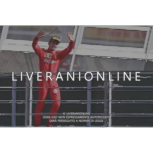 Race winner Charles Leclerc (MON) Ferrari celebrates on the podium. 08.09.2019. Formula 1 World Championship, Rd 14, Italian Grand Prix, Monza, Italy, Race Day. AG ALDO LIVERANI SAS-ONLY ITALY