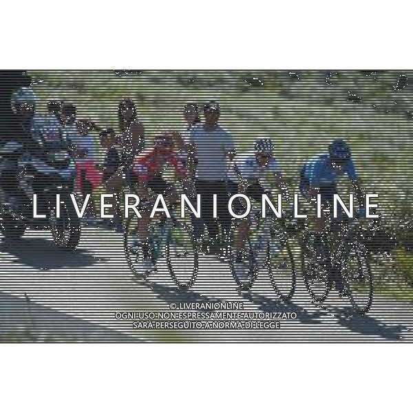 08-09-2019 Vuelta A Espana; Tappa 15 Tineo - Santuario Del Acebo; 2019, Movistar; 2019, Jumbo - Visma; Soler, Marc; Valverde, Alejandro; Roglic, Primoz; Puerto Del Acebo; ©SIROTTI / AGENZIA ALDO LIVERANI SAS