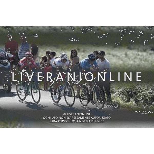 08-09-2019 Vuelta A Espana; Tappa 15 Tineo - Santuario Del Acebo; 2019, Movistar; 2019, Jumbo - Visma; Soler, Marc; Valverde, Alejandro; Roglic, Primoz; Puerto Del Acebo; ©SIROTTI / AGENZIA ALDO LIVERANI SAS