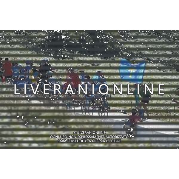 08-09-2019 Vuelta A Espana; Tappa 15 Tineo - Santuario Del Acebo; 2019, Movistar; 2019, Jumbo - Visma; Soler, Marc; Valverde, Alejandro; Roglic, Primoz; Puerto Del Acebo; ©SIROTTI / AGENZIA ALDO LIVERANI SAS