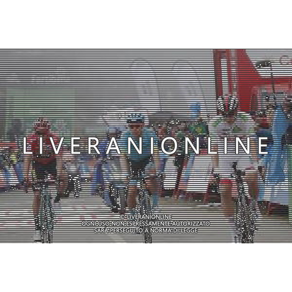 09-09-2019 Vuelta A Espana; Tappa 16 Pravia - Alto De La Cubilla; 2019, Uae - Emirates; 2019, Jumbo - Visma; 2019, Astana; Pogacar, Tadej; Roglic, Primoz; Lopez Moreno, Miguel Angel; Alto De La Cubilla; ©SIROTTI / AGENZIA ALDO LIVERANI SAS