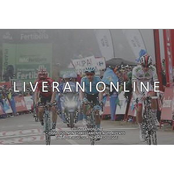 09-09-2019 Vuelta A Espana; Tappa 16 Pravia - Alto De La Cubilla; 2019, Uae - Emirates; 2019, Jumbo - Visma; 2019, Astana; Pogacar, Tadej; Roglic, Primoz; Lopez Moreno, Miguel Angel; Alto De La Cubilla; ©SIROTTI / AGENZIA ALDO LIVERANI SAS