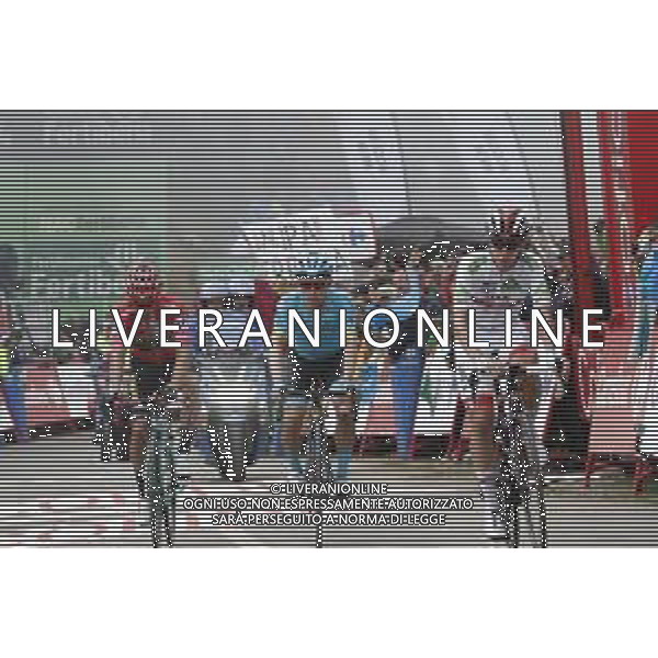 09-09-2019 Vuelta A Espana; Tappa 16 Pravia - Alto De La Cubilla; 2019, Uae - Emirates; 2019, Jumbo - Visma; 2019, Astana; Pogacar, Tadej; Roglic, Primoz; Lopez Moreno, Miguel Angel; Alto De La Cubilla; ©SIROTTI / AGENZIA ALDO LIVERANI SAS