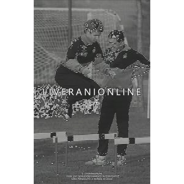 1991-1992 APPIANO GENTILE ALLENAMENTO INTER NELLA FOTO CORRADO ORIICO E ANTONIO PAGANIN AG ALDO LIVERANI SAS