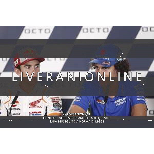 MotoGP 12/09/2019 - Gran Premio OCTO di San Marino e della Riviera di Rimini al Misano World Circuit Marco Simoncelli. nella foto: Alex Rins (TEAM SUZUKI ECSTAR) Marc Marquez (HONDA HRC TEAM) in conferenza stampa ©Claudio Zamagni/Agenzia Aldo Liverani s.a.s. Alex Rins (TEAM SUZUKI ECSTAR) Marc Marquez (HONDA HRC TEAM)during press conference before Gran Prix OCTO of San Marino and Rimini at Misano World Circuit Marco Simoncelli 09 september 2019. photo credit: Claudio Zamagni/Aldo Liverani Photo Agency / AGENZIA ALDO LIVERANI SAS