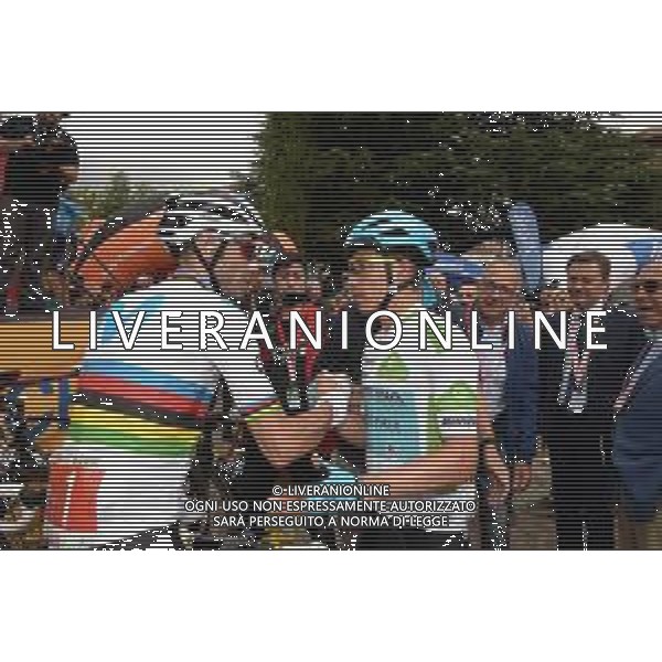14-09-2019 Vuelta A Espana; Tappa 20 Arenas De San Pedro - Plataforma De Gredos; 2019, Movistar; 2019, Astana; Valverde, Alejandro; Lopez Moreno, Miguel Angel; Arenas De San Pedro; ©SIROTTI / AGENZIA ALDO LIVERANI SAS