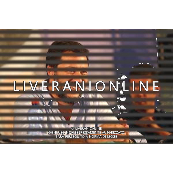 Matteo Salvini al raduno Lega Giovani a Pontida Raduno Nazionale Lega e Lega Giovani a Pontida (BG) 14.09.2019 Nella Foto: Matteo Salvini Ph.Soli-Ag. Aldo Liverani / AGENZIA ALDO LIVERANI SAS
