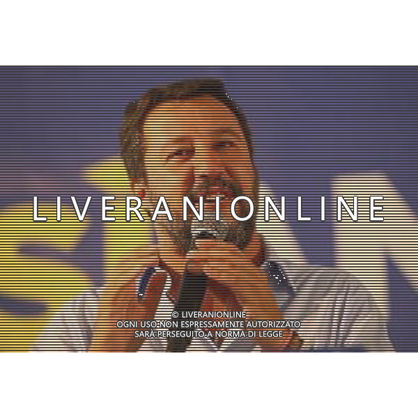 Matteo Salvini al raduno Lega Giovani a Pontida Raduno Nazionale Lega e Lega Giovani a Pontida (BG) 14.09.2019 Nella Foto: Matteo Salvini Ph.Soli-Ag. Aldo Liverani / AGENZIA ALDO LIVERANI SAS