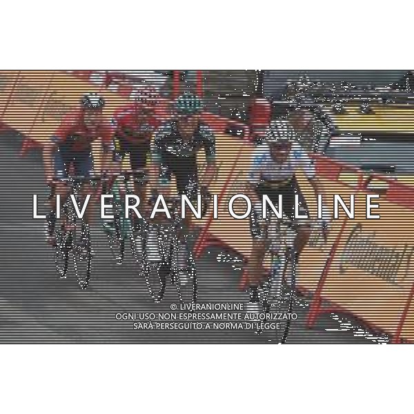 14-09-2019 Vuelta A Espana; Tappa 20 Arenas De San Pedro - Plataforma De Gredos; 2019, Movistar; 2019, Bora - Hansgrohe; 2019, Bahrain - Merida; 2019, Jumbo - Visma; Valverde, Alejandro; Majka, Rafal; Pernsteiner, Hermann; Roglic, Primoz; Plataforma De Gredos; ©SIROTTI / AGENZIA ALDO LIVERANI SAS