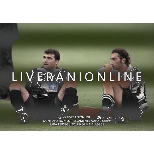 1998-1999 MILANO- TROFEO LUIGI BERLUSCONI MILAN JUVENTUS NELLA FOTO ANGELO PERUZZI CON MARK IULIANO AG ALDO LIVERANI SAS
