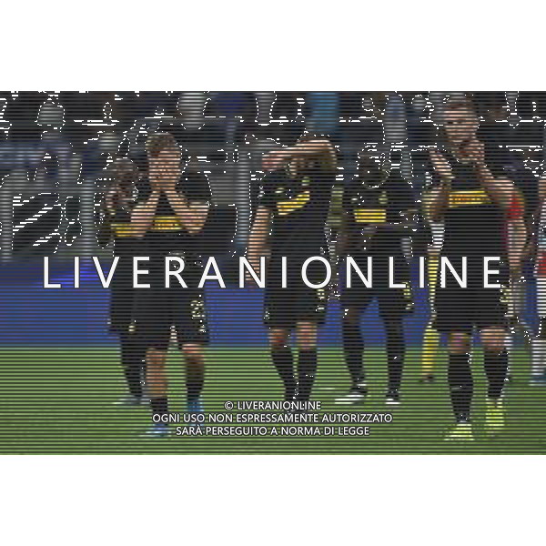 Milano 17-09-2019 Stadio Giuseppe Meazza - San Siro UEFA Champions League fase a gironi 1° giornata gruppo F Inter vs Slavia Praga nella foto delusione Inter a fine gara foto Roberto Garavaglia - ag. Aldo Liverani sas / AGENZIA ALDO LIVERANI SAS