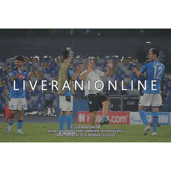 NAPOLI - LIVERPOOL UEFA CHAMPIONS LEAGUE 17.09.2019 NELLA FOTO: ESULTANZA TOMMASO STARACE A FINE GARA © MOSCA / AGENZIA ALDO LIVERANI SAS