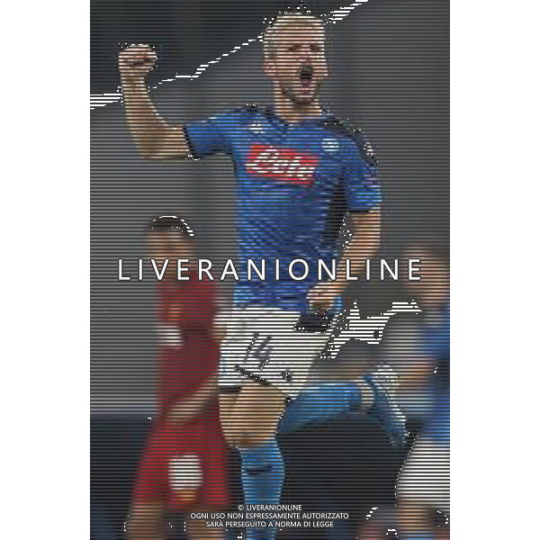 NAPOLI - LIVERPOOL UEFA CHAMPIONS LEAGUE 17.09.2019 NELLA FOTO: ESULTANZA DOPO IL GOL DI DRIES MERTENS © MOSCA / AGENZIA ALDO LIVERANI SAS