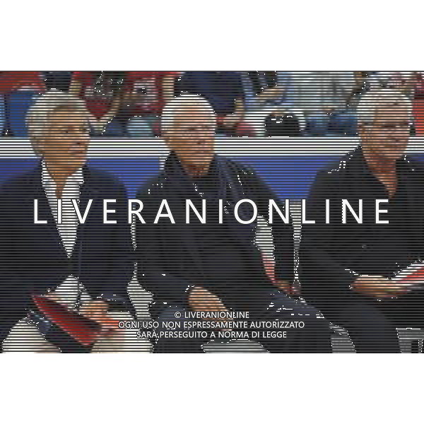 Milano 19-09-2019 Allianz Cloud - PalaLido amichevole precampionato Olimpia Milano vs Urania Milano nella foto Giorgio Armani proprietario Olimpia Milano e sulla DX Pantaleo Dell\'Orco presidente Olimpia Milano foto Roberto Garavaglia - ag. Aldo Liverani sas
