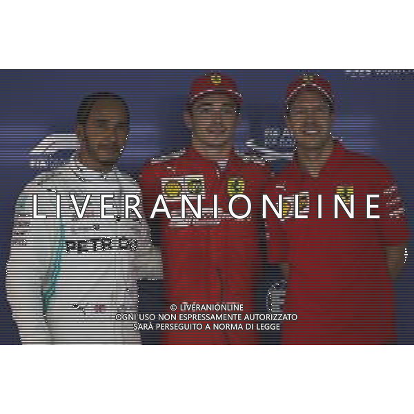 Pole position for Charles Leclerc (MON) Ferrari SF90, 2nd for Lewis Hamilton (GBR) Mercedes AMG F1 W10 and 3rd Sebastian Vettel (GER) Ferrari SF90. 21.09.2019. Formula 1 World Championship, Rd 15, Singapore Grand Prix, Marina Bay Street Circuit, Singapore, Qualifying Day. AG ALDO LIVERANI SAS-ONLY ITALY