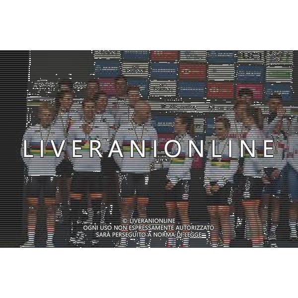 22-09-2019 World Championships Mixed Relay; 2019, Olanda; Brand, Lucinda; Markus, Riejanne; Pieters, Amy; Van Emden, Jos; Bouwman, Koen; Mollema, Bauke; - Mondiale Ciclismo Yorkshire 2019 Harrogate (GB) ©SIROTTI / AGENZIA ALDO LIVERANI SAS