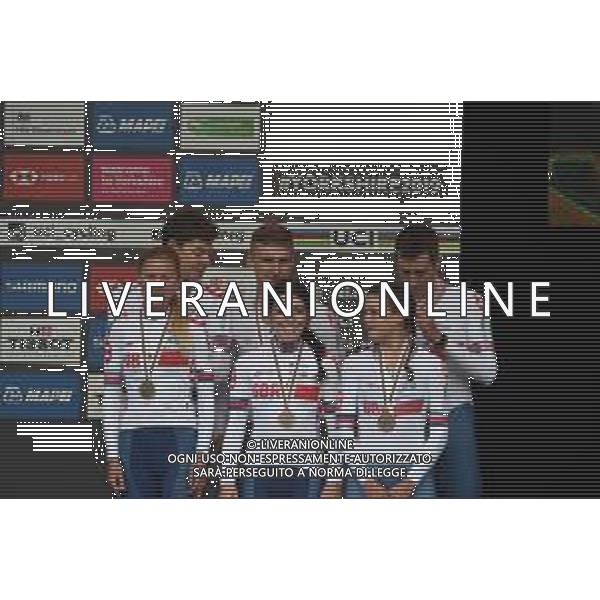 22-09-2019 World Championships Mixed Relay; 2019, Great Britain; Dolan, Lauren; Henderson, Anna; Lowden, Joscelin; Archibald, John; Bigham, Daniel; Tanfield, Harry; Harrogate; - Mondiale Ciclismo Yorkshire 2019 Harrogate (GB) ©SIROTTI / AGENZIA ALDO LIVERANI SAS