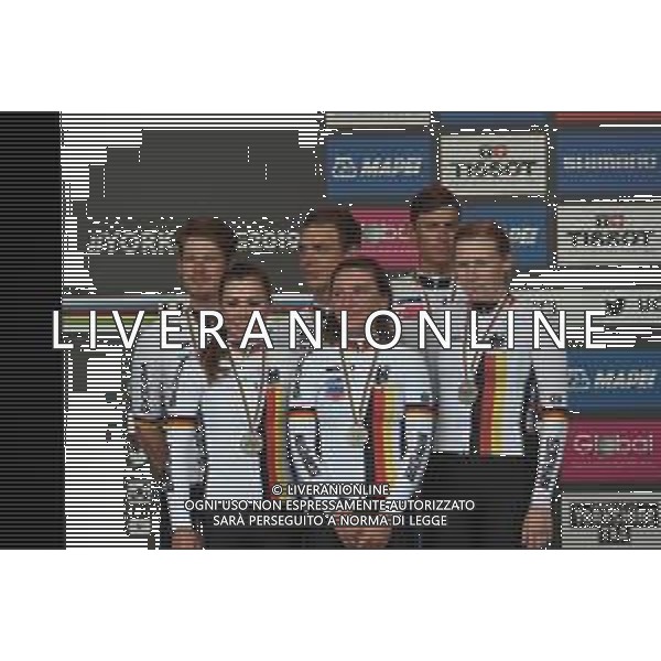 22-09-2019 World Championships Mixed Relay; 2019, Germany; Brennauer, Lisa; Klein, Lisa; Kroger, Mieke; Martin, Tony; Politt, Nils; Sutterlin, Jasha; Harrogate; - Mondiale Ciclismo Yorkshire 2019 Harrogate (GB) ©SIROTTI / AGENZIA ALDO LIVERANI SAS