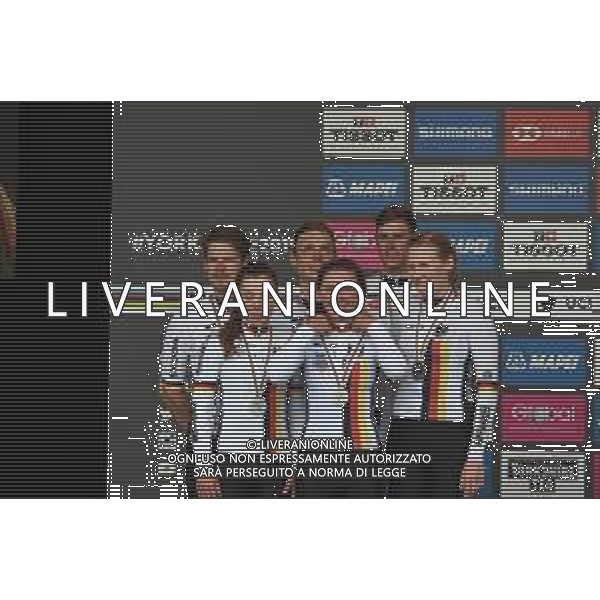 22-09-2019 World Championships Mixed Relay; 2019, Germany; Brennauer, Lisa; Klein, Lisa; Kroger, Mieke; Martin, Tony; Politt, Nils; Sutterlin, Jasha; Harrogate; - Mondiale Ciclismo Yorkshire 2019 Harrogate (GB) ©SIROTTI / AGENZIA ALDO LIVERANI SAS