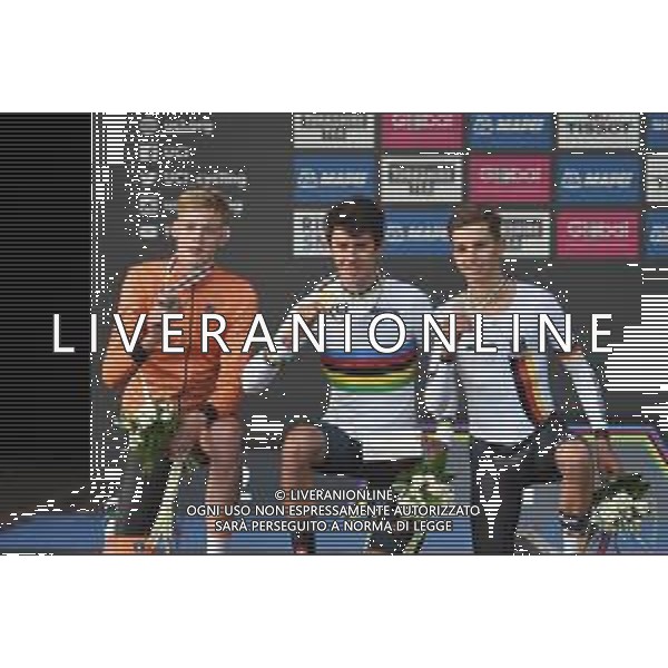 23-09-2019 World Championships Junior Man Cronometro; 2019, Italia; 2019, Olanda; 2019, Germany; Tiberi, Antonio; Leunse, Enzo; Brenner, Marco; Harrogate; - Mondiale Ciclismo Uomini Yorkshire 2019 Harrogate (GB) © SIROTTI / AGENZIA ALDO LIVERANI SAS