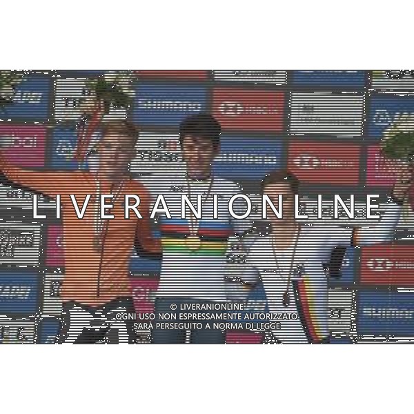 23-09-2019 World Championships Junior Man Cronometro; 2019, Italia; 2019, Olanda; 2019, Germany; Tiberi, Antonio; Leunse, Enzo; Brenner, Marco; Harrogate; - Mondiale Ciclismo Uomini Yorkshire 2019 Harrogate (GB) © SIROTTI / AGENZIA ALDO LIVERANI SAS