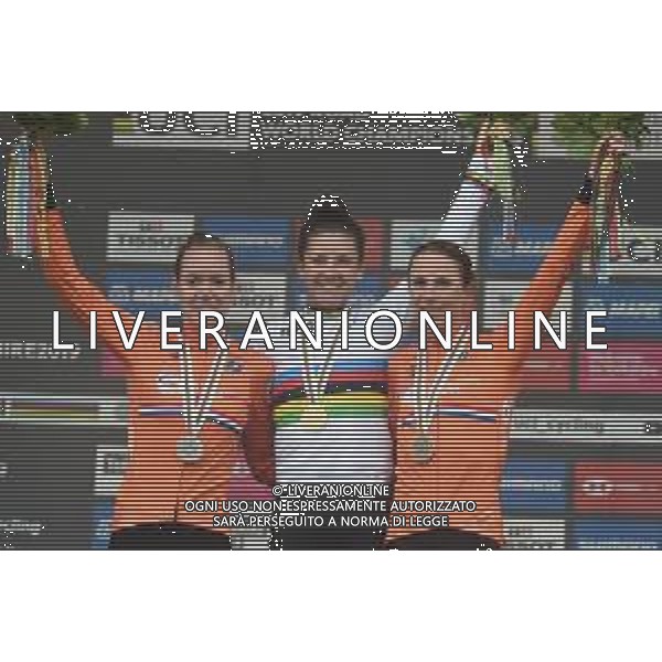 24-09-2019 World Championships Elite Women Cronometro; 2019, Usa; 2019, Olanda; Dygert, Chloe; Van Der Breggen, Anna; Van Vleuten, Annemiek; Harrogate; - Mondiale Ciclismo Donne ©SIROTTI / AGENZIA ALDO LIVERANI SAS