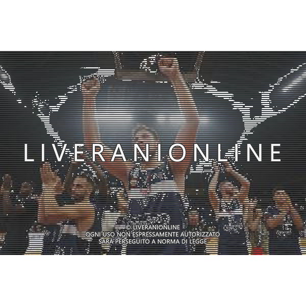 Carpegna Prosciutto Basket Pesaro vs Pompea Fortitudo Bologna Campionato di Basket Serie A 24/09/2019 nella foto: Esultanza finale fortitudo bologna ©Claudio Zamagni/Agenzia Aldo Liverani final exultation of fortitudo bologna during Italian Serie A Basketball match between Carpegna Prosciutto Basket Pesaro and and Pompea Fortitudo Bologna at Vitrifrigo Arena in Pesaro on September 24 2019 photo credit by Claudio Zamagni/Aldo Liverani Photo Agency / AGENZIA ALDO LIVERANI SAS